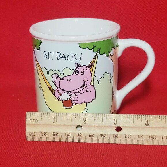 Hallmark Sit Back Relax Hippo Mug and Coaster Mug Mates Japan - Picture 8 of 13